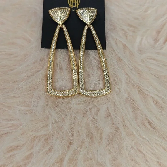 HOUSE OF HARLOW Gold Dangle Earrings| New! - Picture 4 of 8